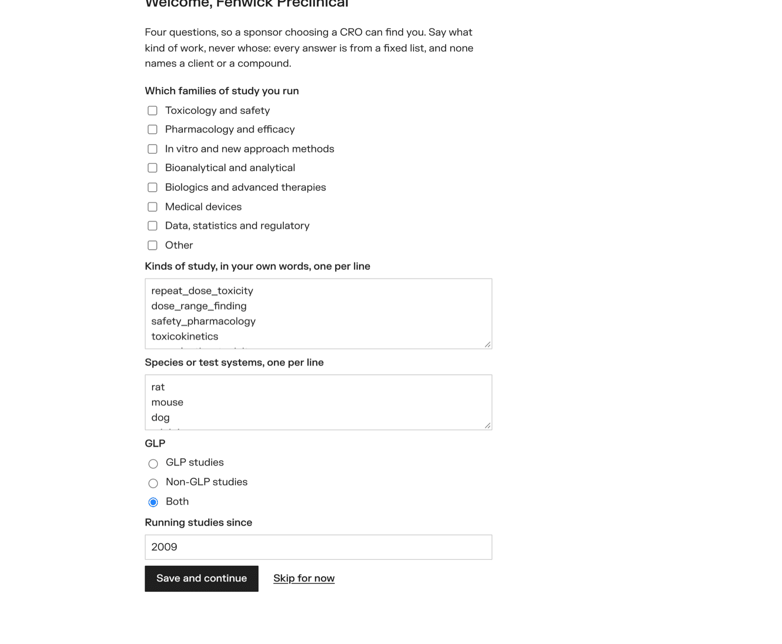 The welcome questions for a CRO
